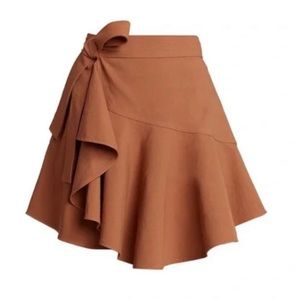 A.L.C Adelaide linen Ruffle wrap skirt